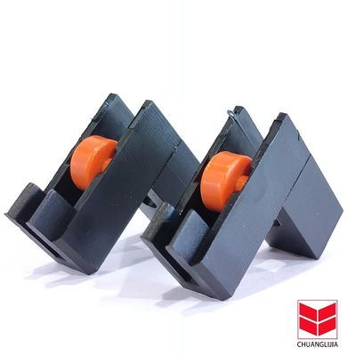 Zware schuifruit Nylon Roller Zinklegering L-vorm