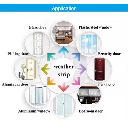 Moderne design stofdicht winddicht stapel weerstrook voor deur en raam eenvoudig onderhoud